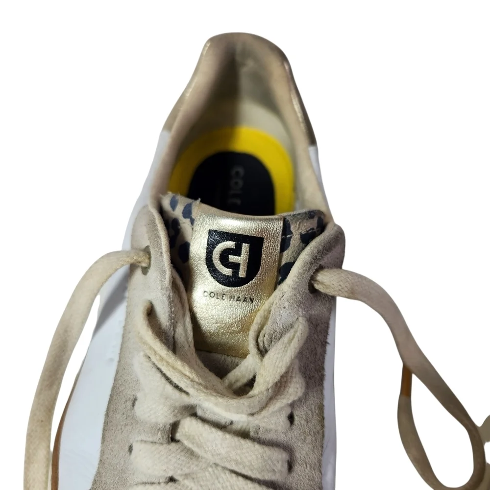 Cole Haan Women's White and Gold Sneakers